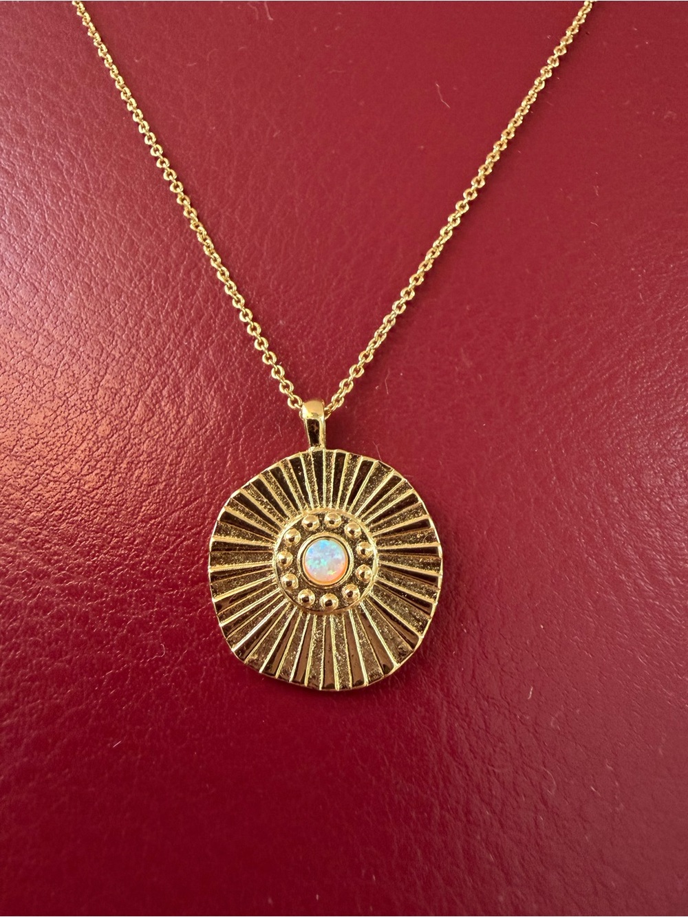 Gorjana Gold Sunburst 18k Opalite 19” Pendant Necklace
